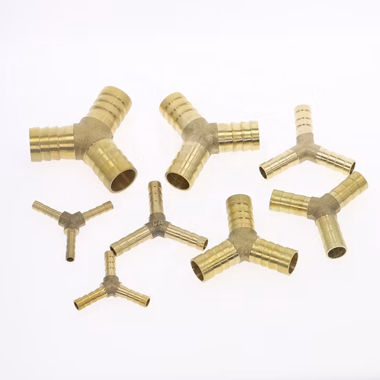 Adaptador de tubulação em forma de cruz reta XYT macho fêmea de latão hidráulico pneumático encaixe de farpa de mangueira