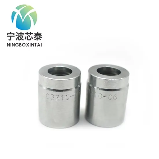 Custom Pipe Fitting Ferrule Price Manufacturer 00210 00402 SAE 100r13 Six Wire Hose Interlock Hydraulic Ferrule Interlock Galvanized Parts Hose Ferrule