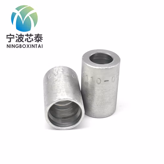 Custom Pipe Fitting Ferrule Price Manufacturer 00210 00402 SAE 100r13 Six Wire Hose Interlock Hydraulic Ferrule Interlock Galvanized Parts Hose Ferrule