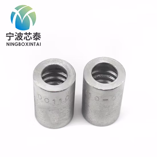 Fabricante de preço de virola de encaixe de tubo personalizado 00210 00402 SAE 100r13 Intertravamento de mangueira de seis fios Virola hidráulica intertravamento de peças galvanizadas Virola de mangueira